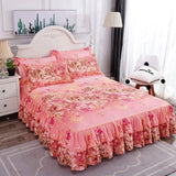 3 Pcs Elastic Fitted Sheet Pillow Cover Bed Linen Cotton Mattress Pillowcase 2 Seater Euro Bedding Set King Size Bedsheet Luxury