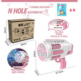 69/80 Holes Rocket Bubble Gun Machine Angel LED Kids Automatic Soap Bubbles Blower Maker Toys for Wedding Party Outdoor Games