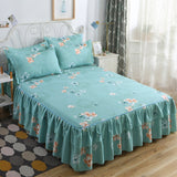 3 Pcs Elastic Fitted Sheet Pillow Cover Bed Linen Cotton Mattress Pillowcase 2 Seater Euro Bedding Set King Size Bedsheet Luxury