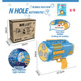 69/80 Holes Rocket Bubble Gun Machine Angel LED Kids Automatic Soap Bubbles Blower Maker Toys for Wedding Party Outdoor Games