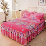 3 Pcs Elastic Fitted Sheet Pillow Cover Bed Linen Cotton Mattress Pillowcase 2 Seater Euro Bedding Set King Size Bedsheet Luxury